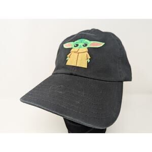 Disney Star Wars Mandalorian Baby Yoda Grogu Hat Black Cap Adult Adjustable OSFM